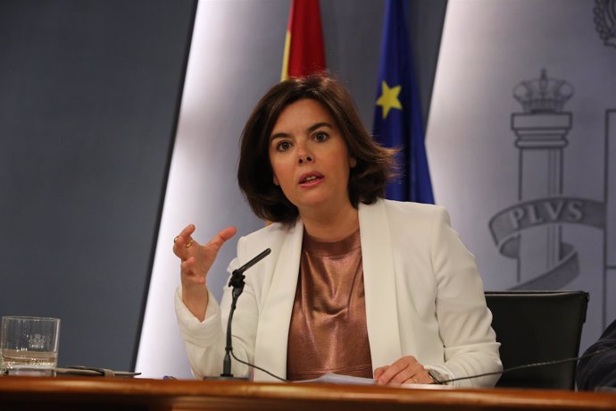 Soraya Sáez de Santamaría tras el Consejo de Ministros