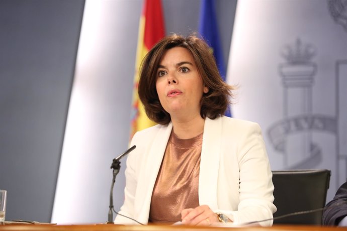 Soraya Sáez de Santamaría tras el Consejo de Ministros