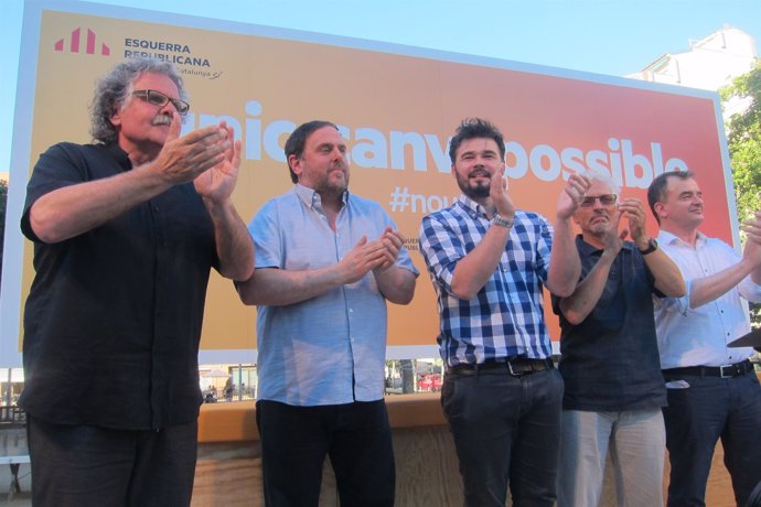 Joan Tardà, Oriol Junqueras, Gabriel Rufián, Santi Vidal, Alfred Bosch (ERC)
