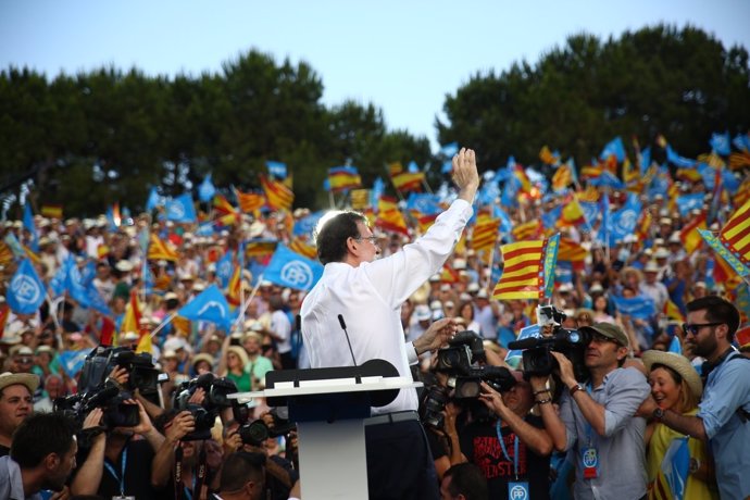 Rajoy en el mitin en Valencia