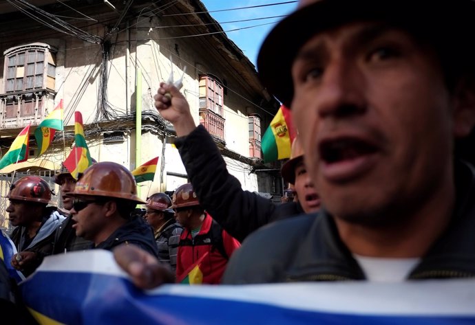 Manifestación obrera en Bolivia