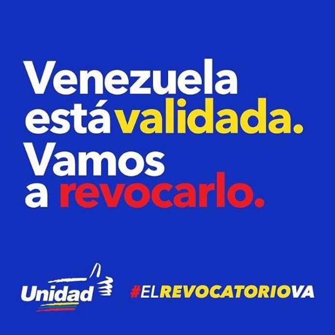 Cartel sobre la validación de las firmas para iniciar el revocatorio