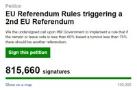 La petición para repetir el referéndum en Reino Unido supera  los tres millones de firmas