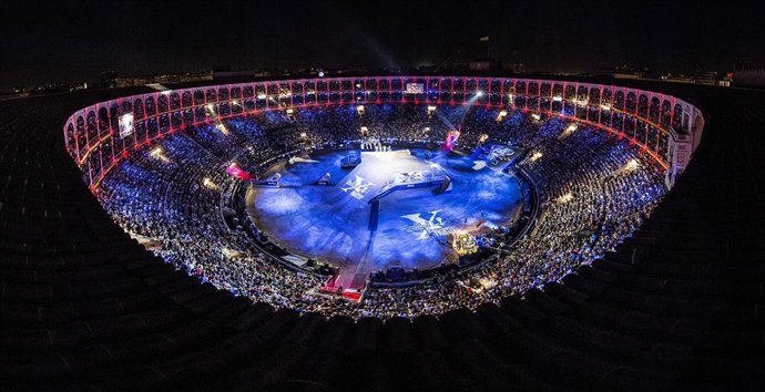 The Las Ventas bull ring seen during the  stage of the Red Bull X-Fighters World