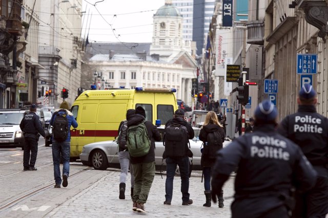 Furgón de la Policía en Bruselas