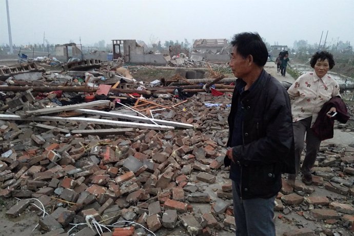 Daños causados por las tormentas en el este de China