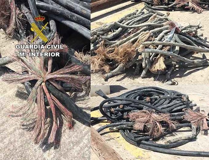 Cable telefónico robado recuperado por la Guardia Civil