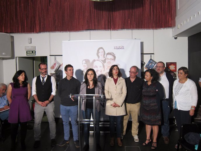 Acto de Unidos Podemos en la noche electoral.