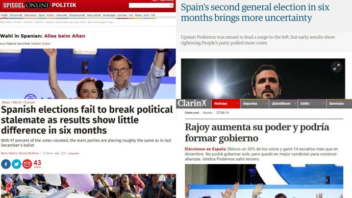 Así ven los medios internacionales el 26J