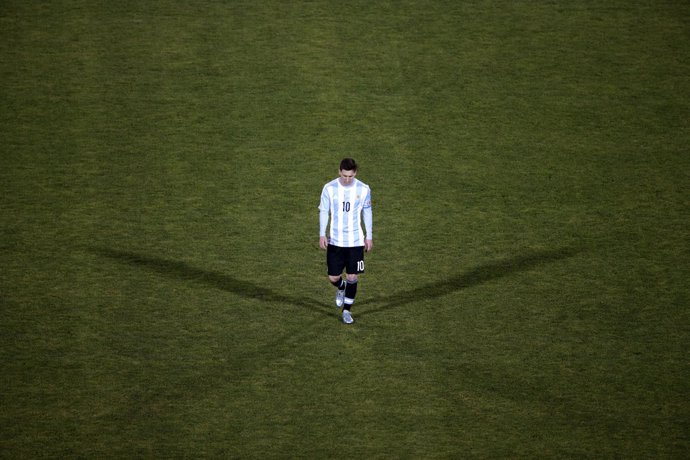 Messi en el partido contra Chile en la Copa de América 2015