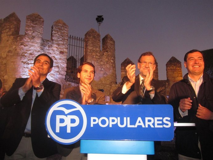 José Antonio Nieto, Fernando Priego, Mariano Rajoy y Juanma Moreno