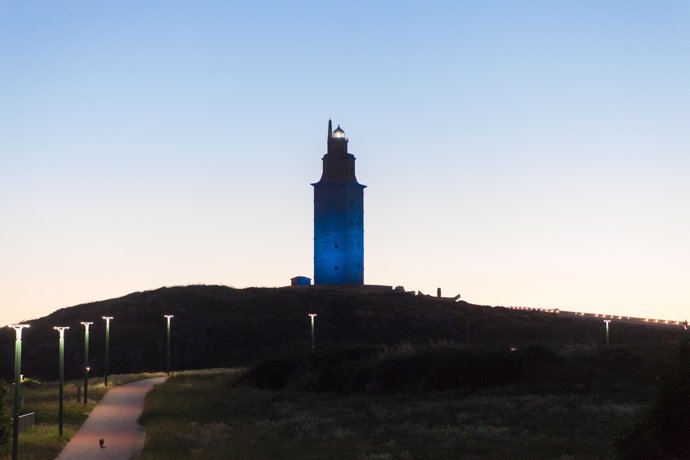 Torre de Hércules de azul