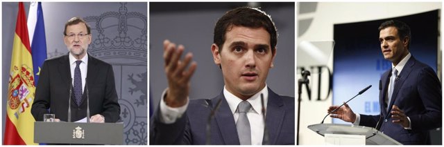 Mariano Rajoy, Albert Rivera y Pedro Sánchez