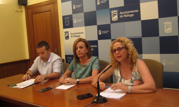 Espinosa (Málaga Ahora), Medina (PSOE) y Ramos (Málaga para la Gente)