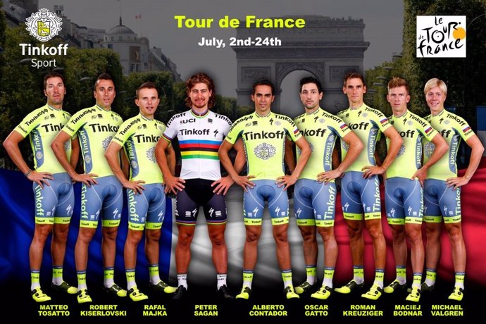 El equipo Tinkoff para el Tour de Francia
