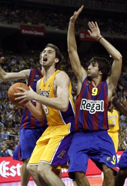 El Barça venció a los Lakers