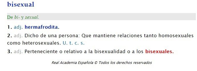 Definición de bisexualidad de la RAE