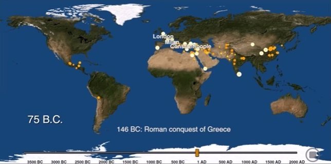 Mapa de la historia de las ciudades del mundo