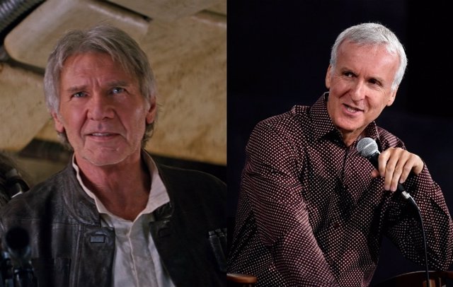 James Cameron y Harrison Ford como Han Solo