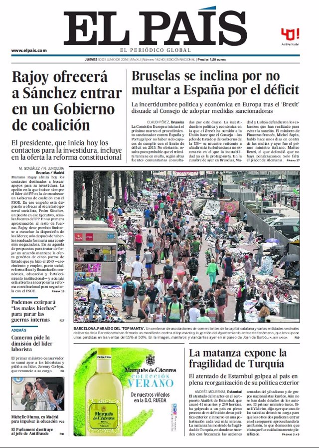 Portada El País