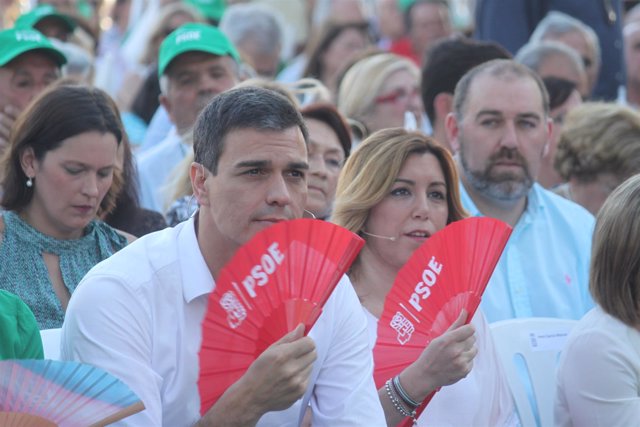 Susana Díaz y Pedro Sánchez en un acto público en Jerez