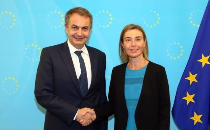 Federica Mogherini y José Luis Rodríguez Zapatero