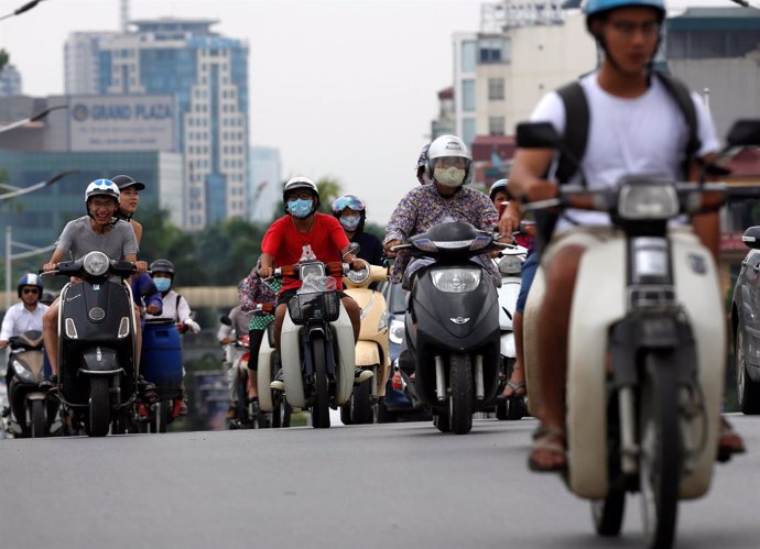 Motocicletas en Hanoi (Vietnam)