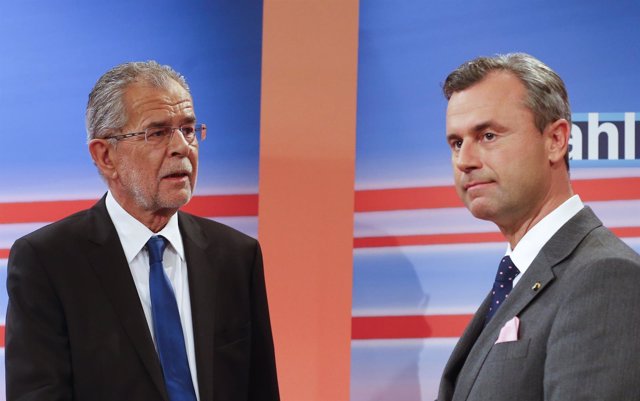 Los presidenciables de Austria, Alexander Van der Bellen y Norbert Hofer