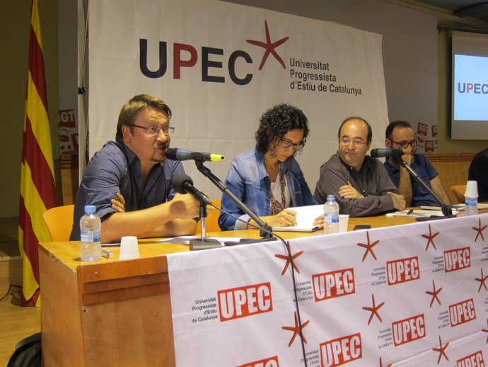X.Domènech (ECP), M.Rovira (ERC), M.Iceta (PSC), B.Salellas (CUP)
