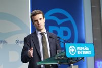 Pablo Casado (PP) dice que "seguro" que se alcanzará un acuerdo con C's, pero ve "importante" que también esté el PSOE