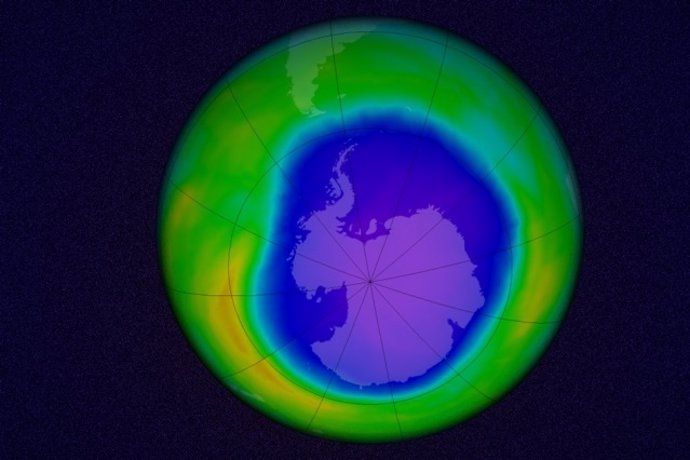 Simulación del agujero de ozono antártico