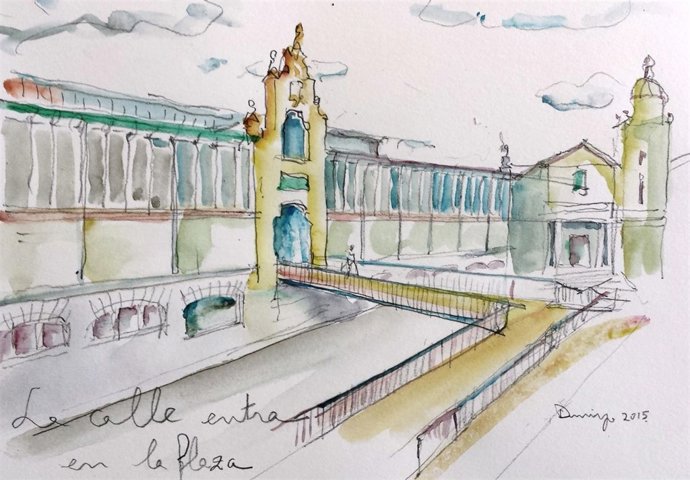 Boceto de la mejora de la accesibilidad en el Mercado de la Esperanza