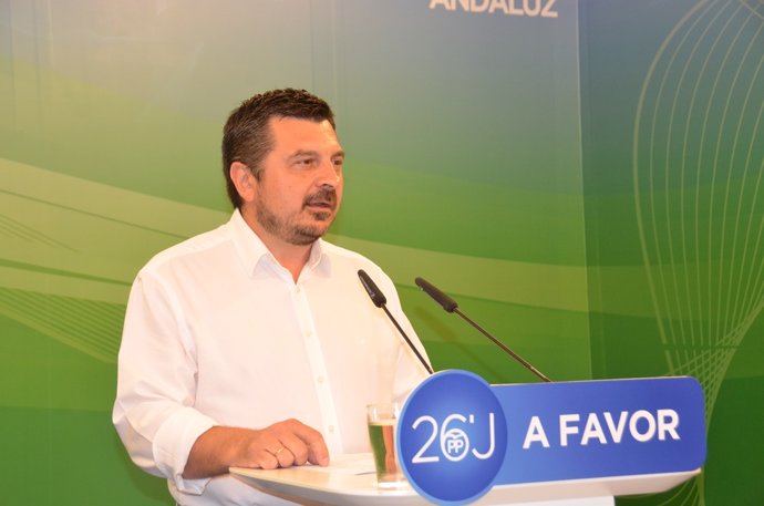 Rueda de prensa del vicesecretario de Coordinación Política del PP andaluz