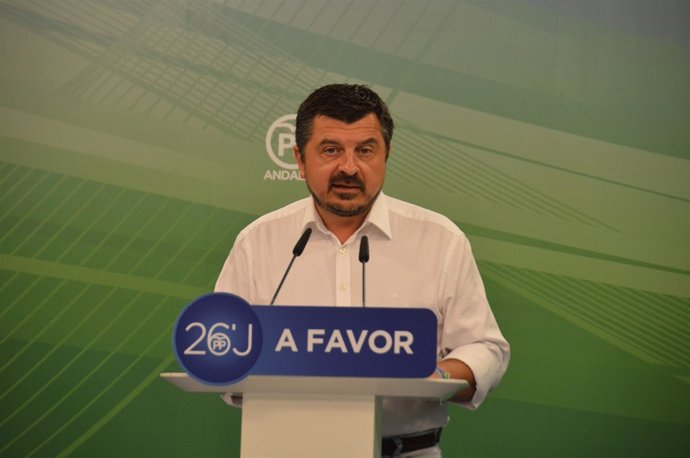 Rueda de prensa del vicesecretario de Coordinación Política del PP andaluz