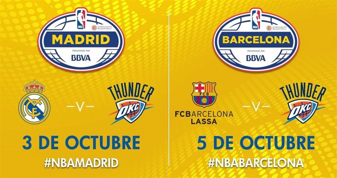 Oklahoma City Thunder jugará contra Real Madrid y Barcelona