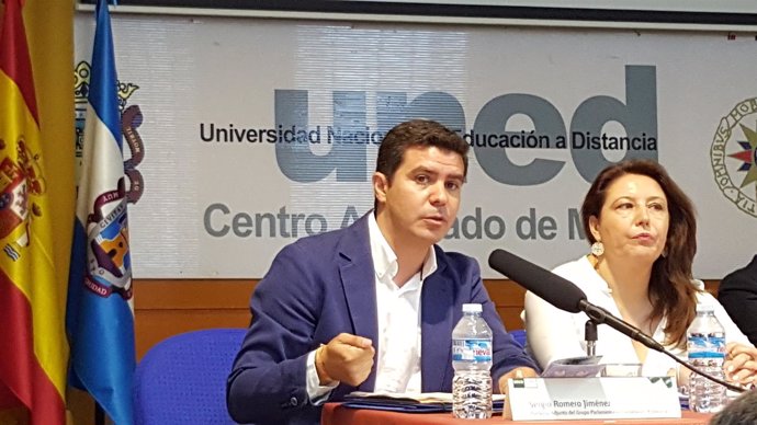 El portavoz adjunto de C'S, Sergio Romero, en los cursos de verano de la UNED