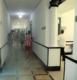 Simulacro de incendio en el centro de salud de Montellano.