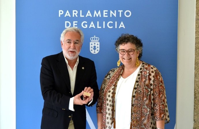 La valedora do Pobo y el presidente del Parlamento