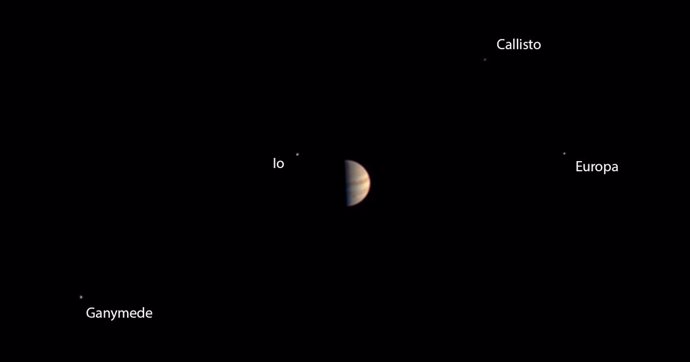 Vista final de Júpiter desde Juno antes de su inserción orbital