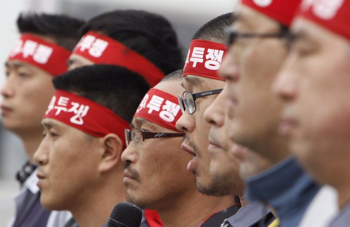 El secretario general del la Confederación Coreana de Sindicatos, Han Sang Gyun