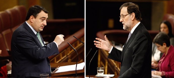 Aitor Esteban y Mariano Rajoy en el Debate del Estado de la Nación