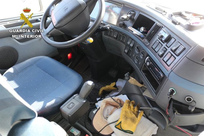 La cabina del trailer recuperado