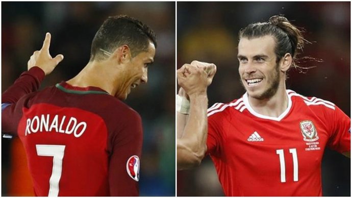 Cristiano Ronaldo y Bale antes del Portugal - Gales