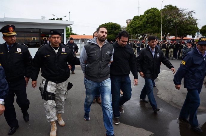 Pérez Corradi, durante su extradición a Argentina