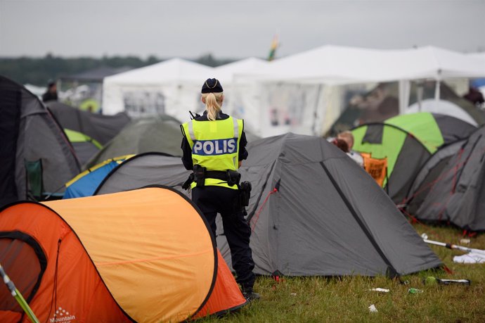 Policía de Suecia durante un festival