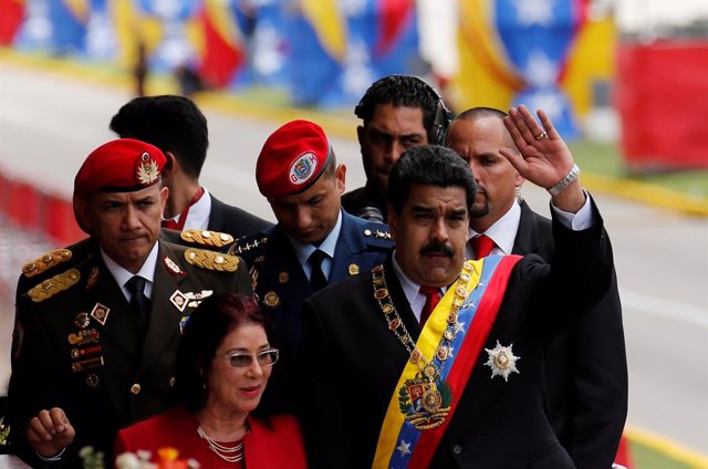 Nicolás Maduro durante el acto militar del Día de la Independencia