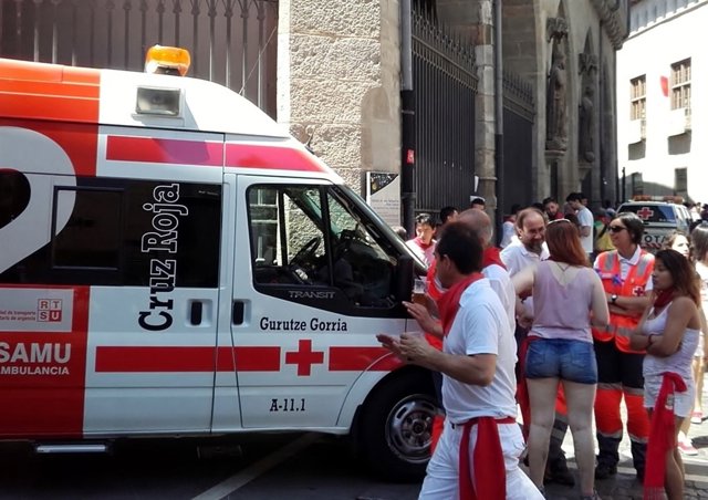 Cruz Roja en el chupinazo de los Sanfermines