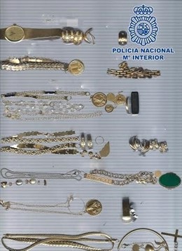 Joyas recuperadas por la Policía Nacional