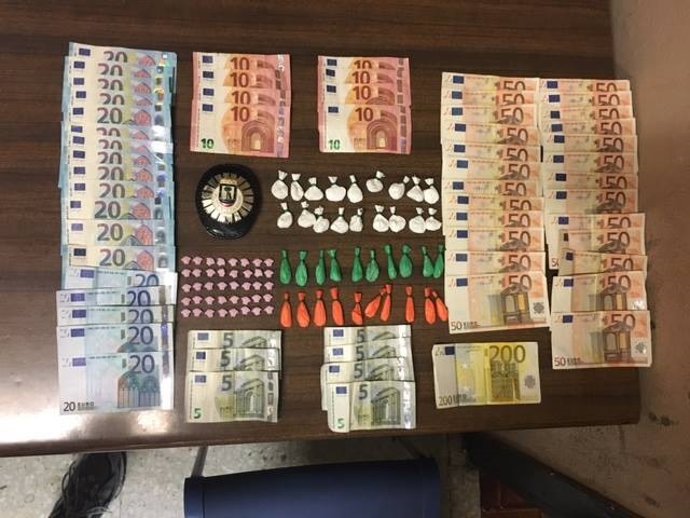 Dinero y dosis de dorga intervenidas