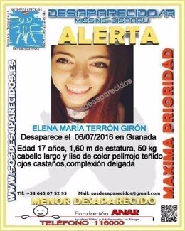 Menor desaparecida en Granada